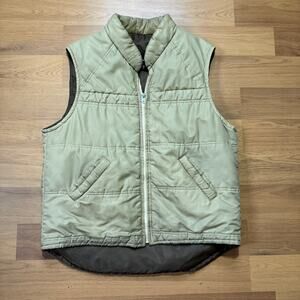 Vintage 80's Outerwear from Sears Brown Tan Zip Up Puffer Vest Jacket Sz Medium
